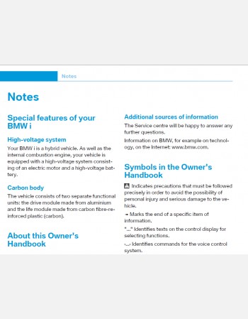 bmw i8 2014 owners manual